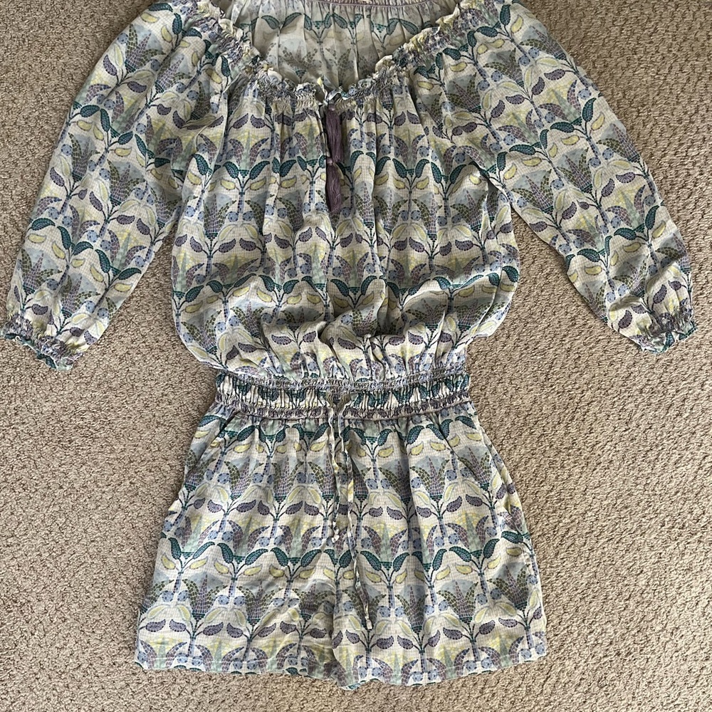 Tory Burch XS paisley shorts romper/jump suit, w/pockets.